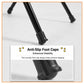 Folding moon camping chair anti-slip foot caps close-up on tripod legs