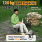 Reinforced steel frame portable folding stool with crossbody carry bag