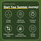 Camping table feature infographic with height-adjustable design and storage icons