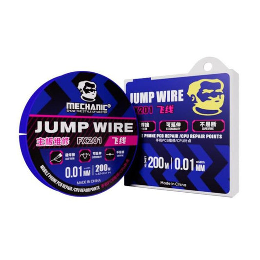 Jump wire spool and hang tag for MECHANIC FX201, 0.01mm, 200m