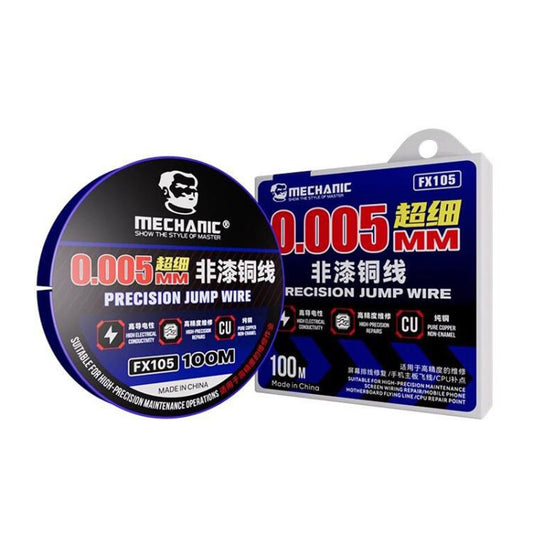 Precision jump wire spool and hang tag for MECHANIC FX105, 0.005mm, 100m