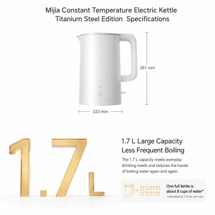 Xiaomi Mijia Constant Temperature Electric Kettle Titanium Steel Version