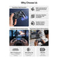 Black wireless game controller showing touchpad and textured dual grip handles.