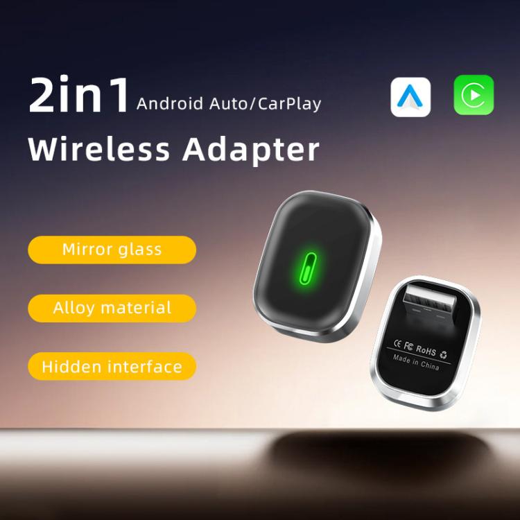 2 in 1 Car Smart Box Wireless Android Auto CarPlay Adapter, ZYD-TAB0S