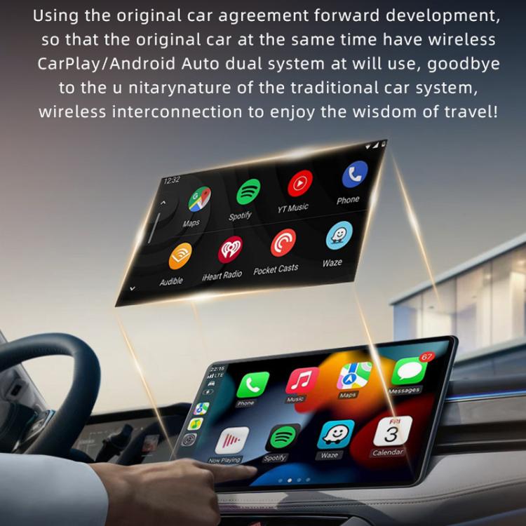 2 in 1 Car Smart Box Wireless Android Auto CarPlay Adapter, ZYD-TAB0S