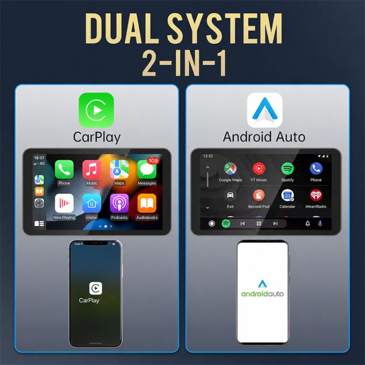 2 in 1 Car mini Smart Box Wired to Wireless Android Auto CarPlay Adapter, ZYD-TAB0C