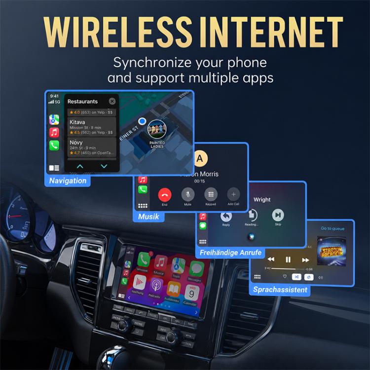 2 in 1 Car mini Smart Box Wired to Wireless Android Auto CarPlay Adapter, ZYD-TAB0C