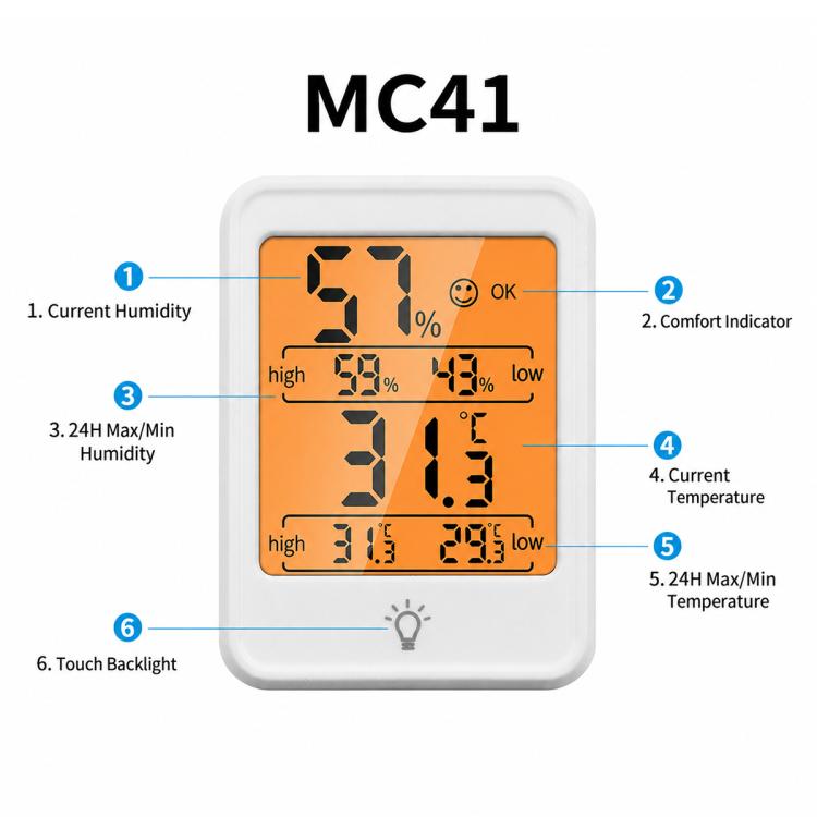 MC40 Indoor High-Precision Digital Display Electronic Thermometer and Hygrometer