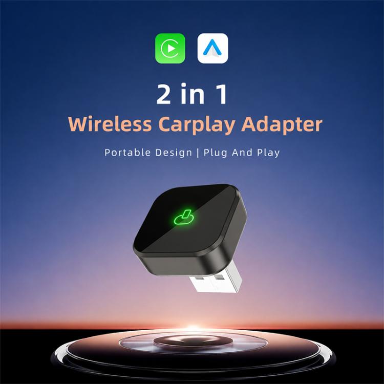 2 in 1 Car mini Smart Box Wireless Android Auto CarPlay Adapter, ZYD-B42