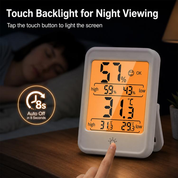 MC41 Indoor High-Precision Digital Display Electronic Thermometer and Hygrometer with Backlight