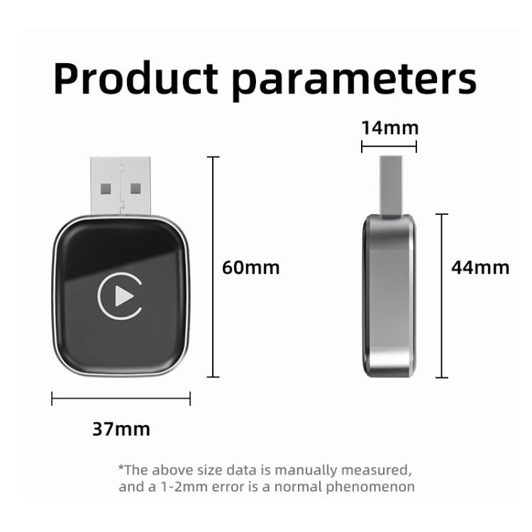 2 in 1 Car mini Smart Box Bluetooth5.4+WiFi6 Wireless Android Auto CarPlay Adapter, ZYD-TAB0P