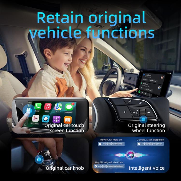 2 in 1 Car mini Smart Box Wired to Wireless Android Auto CarPlay Adapter, ZYD-B113