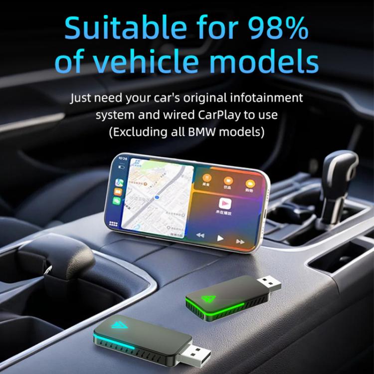 2 in 1 Car mini Smart Box Wired to Wireless Android Auto CarPlay Adapter, ZYD-B113