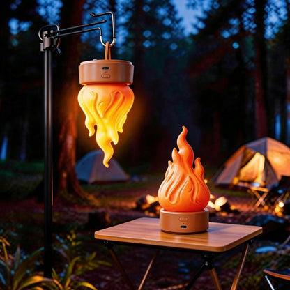 HZ-K03A LED Simulated Flame Lamp Timed Outdoor Camping Light