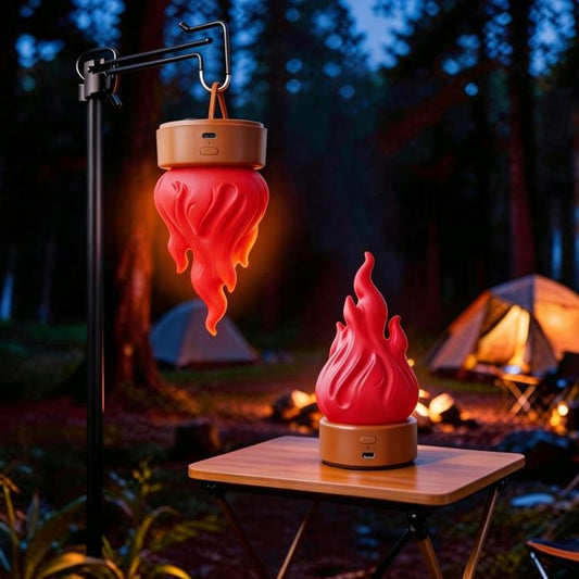 HZ-K03A LED Simulated Flame Lamp Timed Outdoor Camping Light