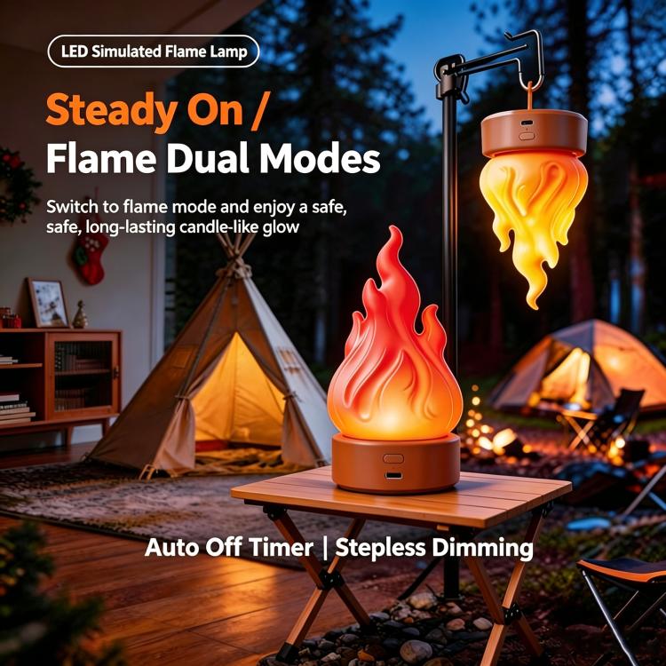 HZ-K03A LED Simulated Flame Lamp Timed Outdoor Camping Light