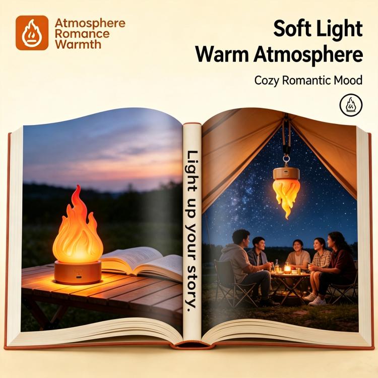 HZ-K03A LED Simulated Flame Lamp Timed Outdoor Camping Light
