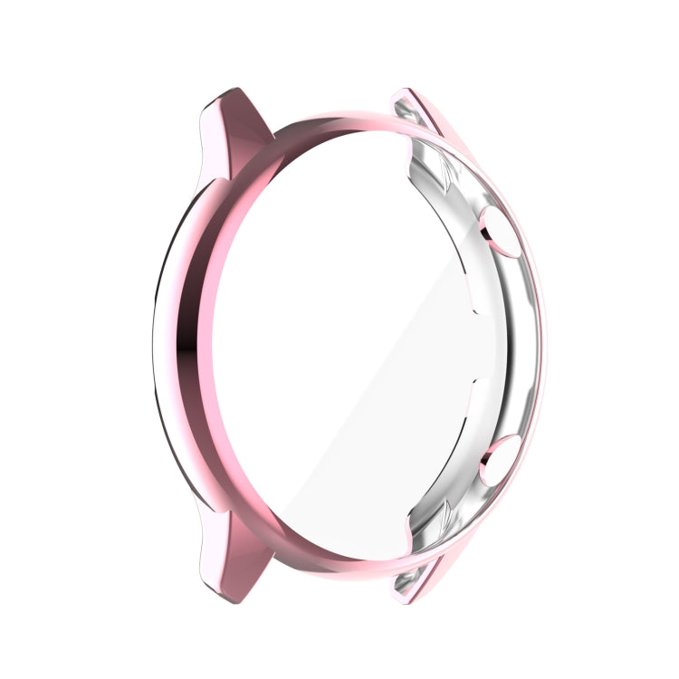 Full-coverage TPU protective case cover for smartwatch, pink side view