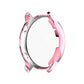Full-coverage TPU protective case cover for smartwatch, pink rugged frame
