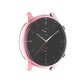 Full-coverage TPU protective case cover for smartwatch, pink frame on black face