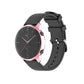 Full-coverage TPU protective case cover for smartwatch, pink frame with black strap