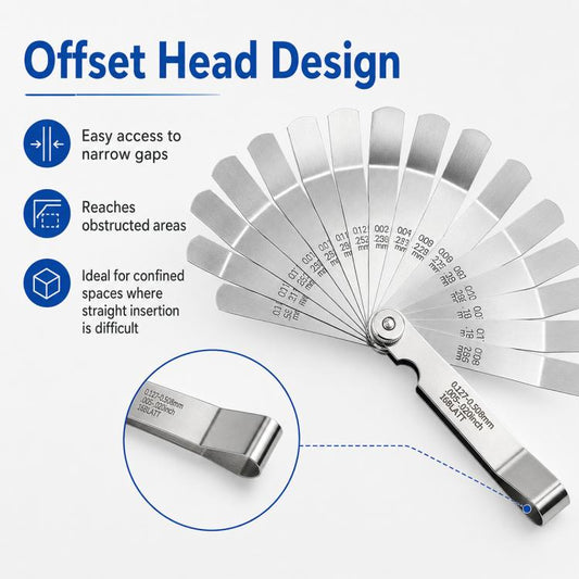 16 in 1 Stainless Steel Elbow Gauge Gap Ruler, Specifications:0.015-0.035mm