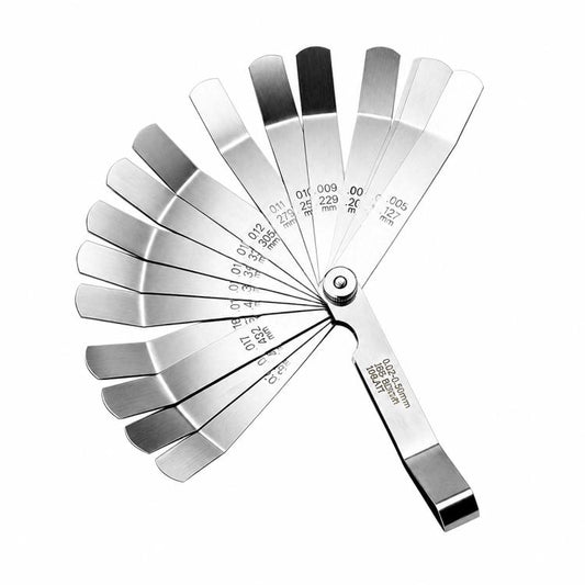 16 in 1 Stainless Steel Elbow Gauge Gap Ruler, Specifications:0.015-0.035mm