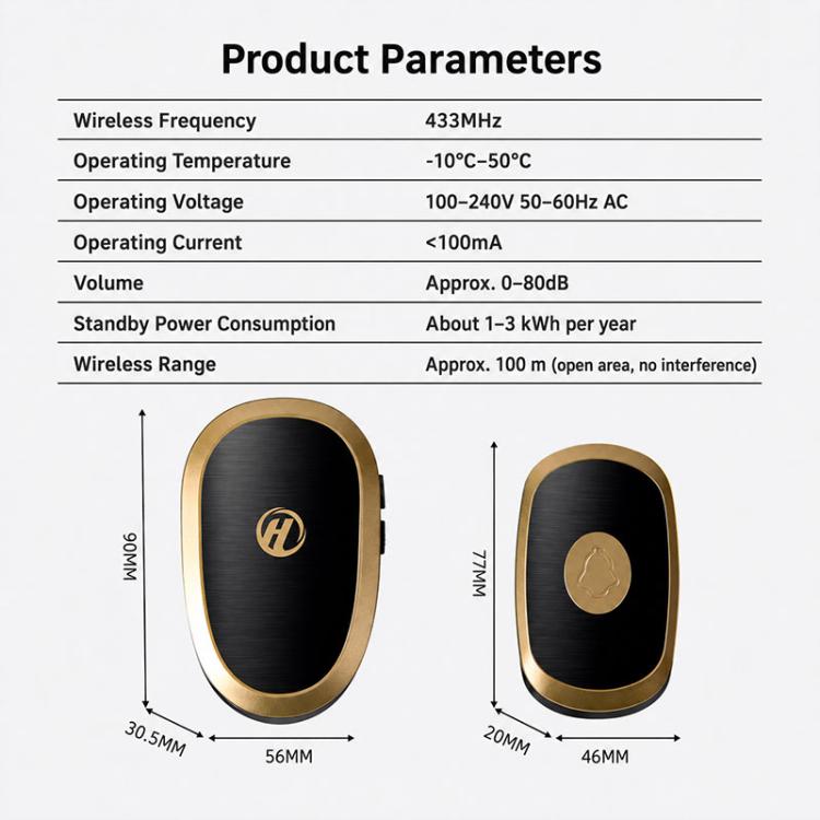 XY-801 Smart Long-distance Elderly Wireless Music Doorbell, US Plug, EU Plug