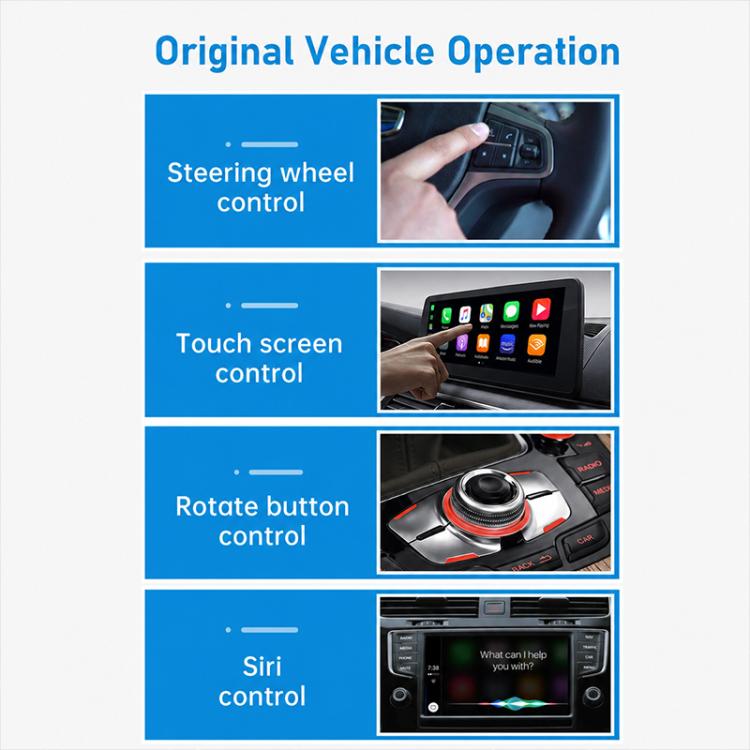 Wireless car adapter with dashboard touchscreen display and rotary control knob