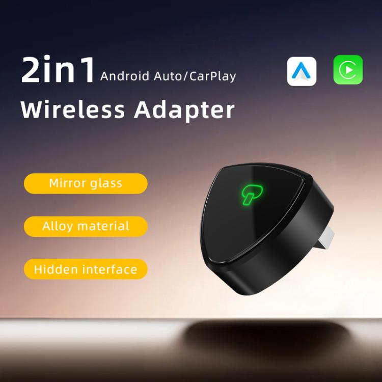 2 in 1 Car mini Smart Box BT4.2+5.8GHz Wireless Android Auto CarPlay Adapter, ZYD-B44
