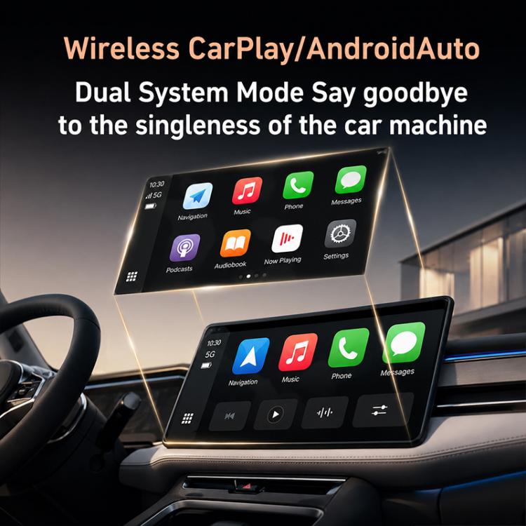 2 in 1 Car mini Smart Box BT4.2+5.8GHz Wireless Android Auto CarPlay Adapter, ZYD-B44