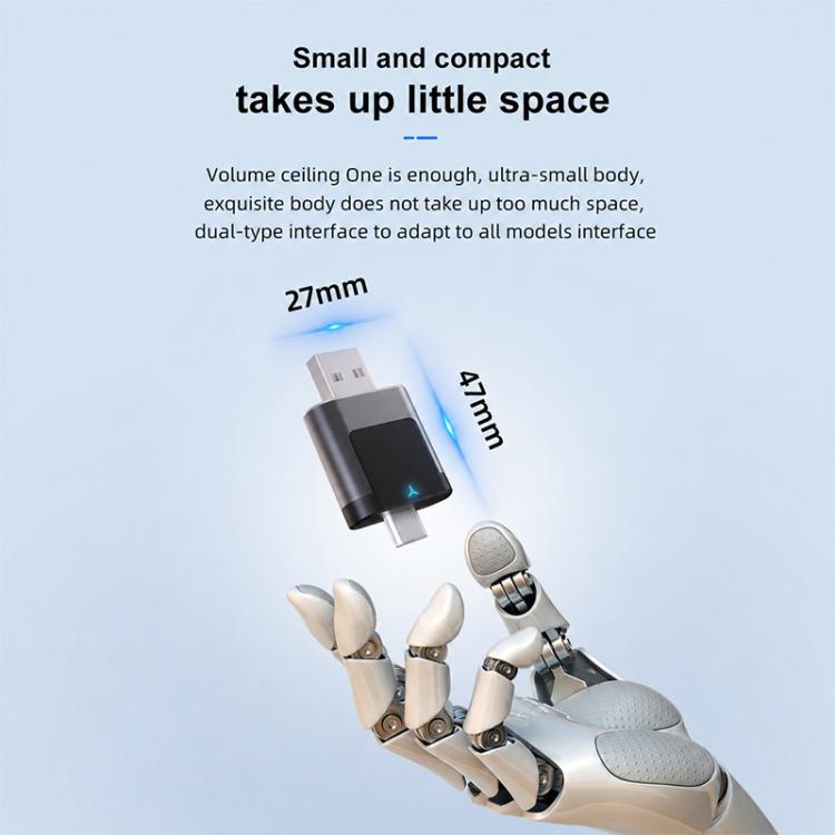 Compact 2-in-1 car CarPlay adapter dongle with USB connector and slim module