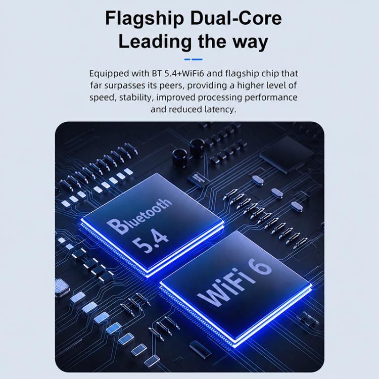 2-in-1 car adapter dual-core chip circuit board with blue glowing Bluetooth and WiFi
