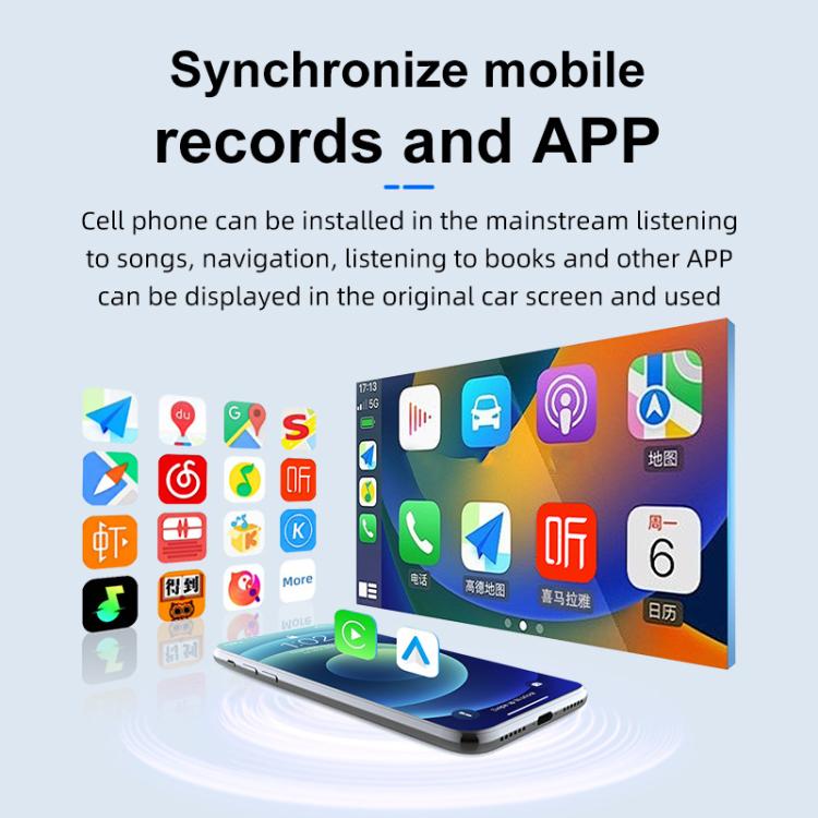 2-in-1 car adapter synchronizing mobile app screens to the car display