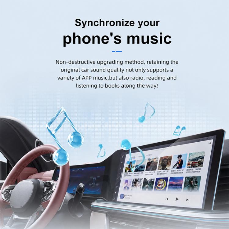 Phone music sync on car screen using a 2-in-1 CarPlay adapter