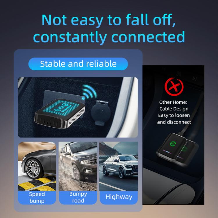 2 in 1 Car mini Smart Box Screen Display Wireless Android Auto CarPlay Adapter, ZYD-B19P