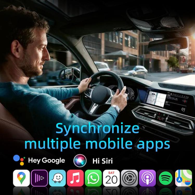 2 in 1 Car mini Smart Box Screen Display Wireless Android Auto CarPlay Adapter, ZYD-B19P