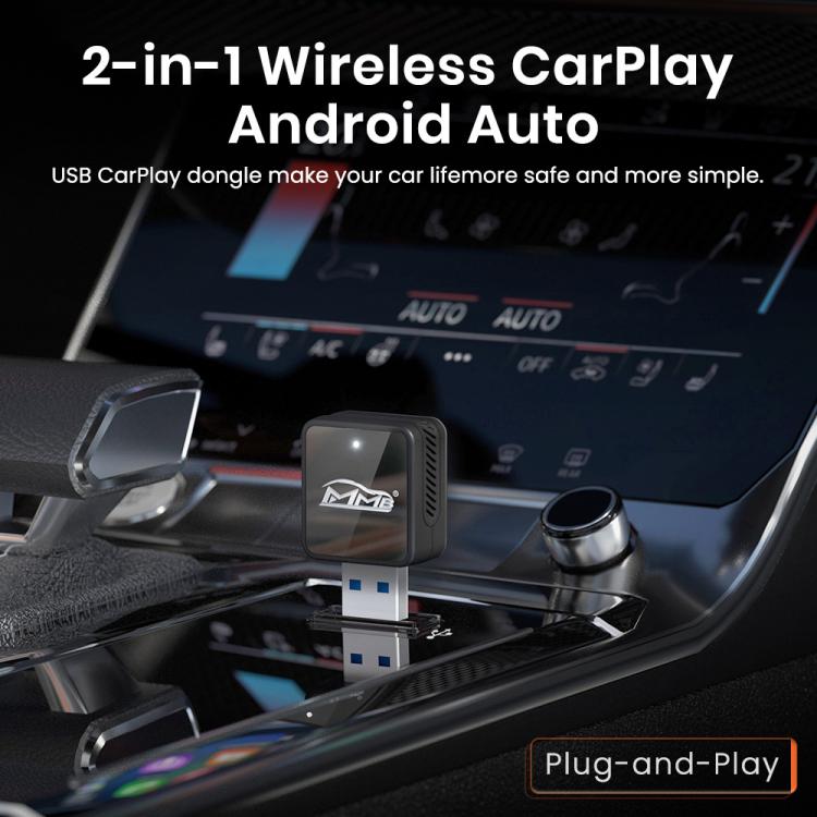 MMB CP-1 2 in 1 Car mini Smart Box Wired to Wireless Android Auto CarPlay Adapter, CP-1