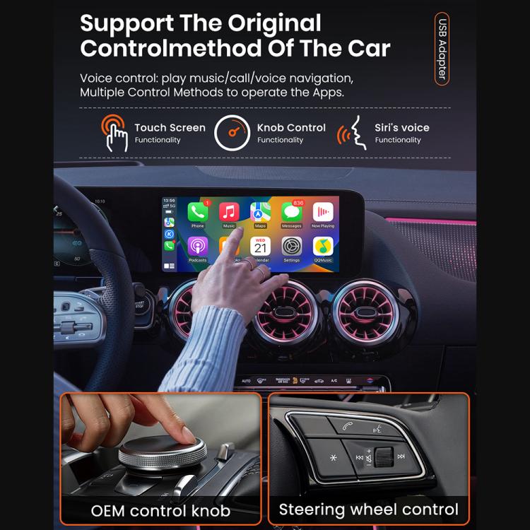 MMB CP-1 2 in 1 Car mini Smart Box Wired to Wireless Android Auto CarPlay Adapter, CP-1