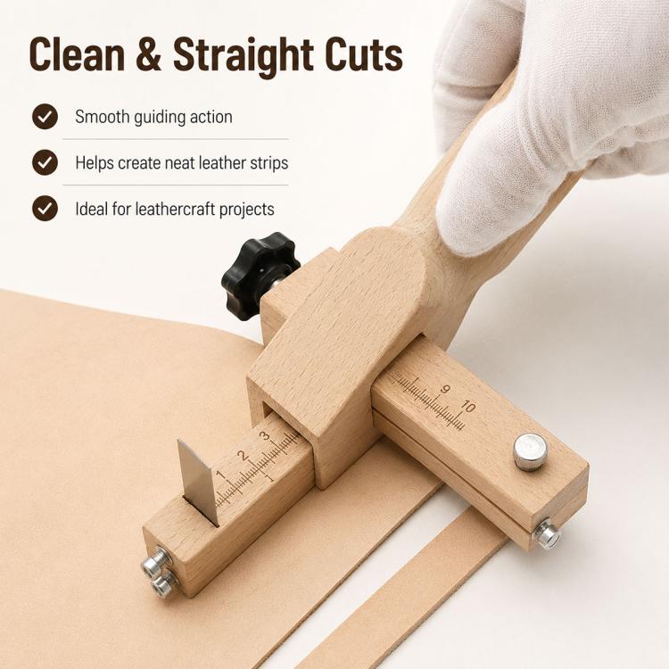 Thickness Adjustable Leather Belt Cutting Wood Handle Cutter