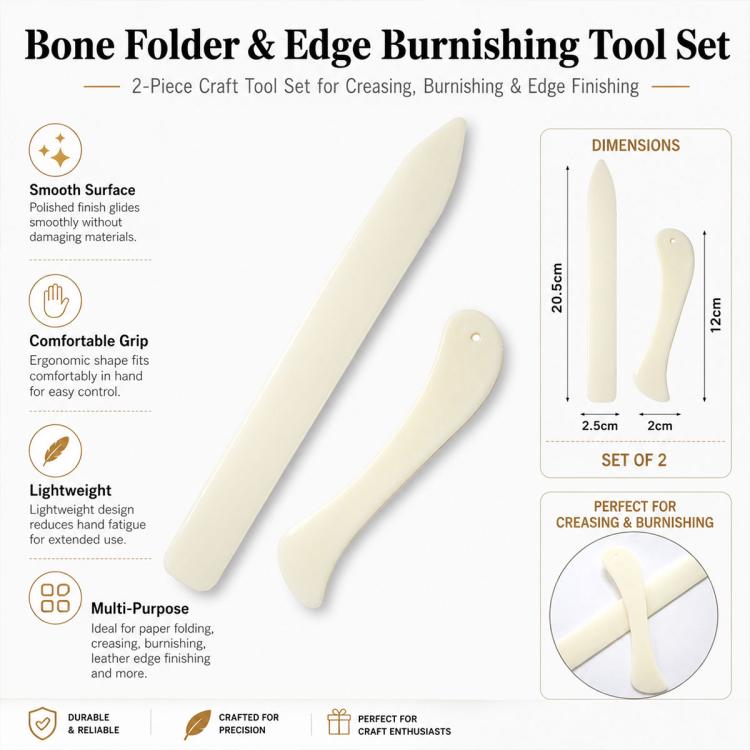 Bone-colored Paper Folding Trimmer Carve Leather Scraper