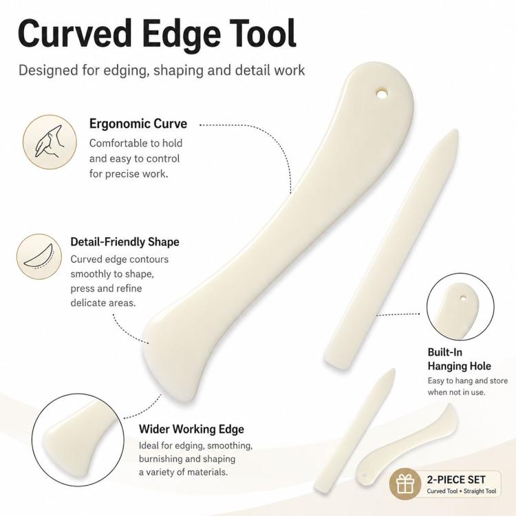 Bone-colored Paper Folding Trimmer Carve Leather Scraper
