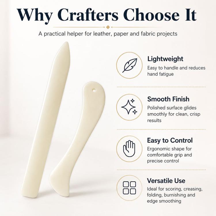 Bone-colored Paper Folding Trimmer Carve Leather Scraper