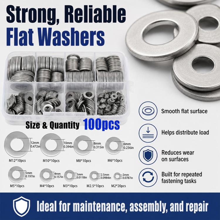 M2 - M12 Flat Washer Insulating Round Spacers, 100pcs, 600pcs