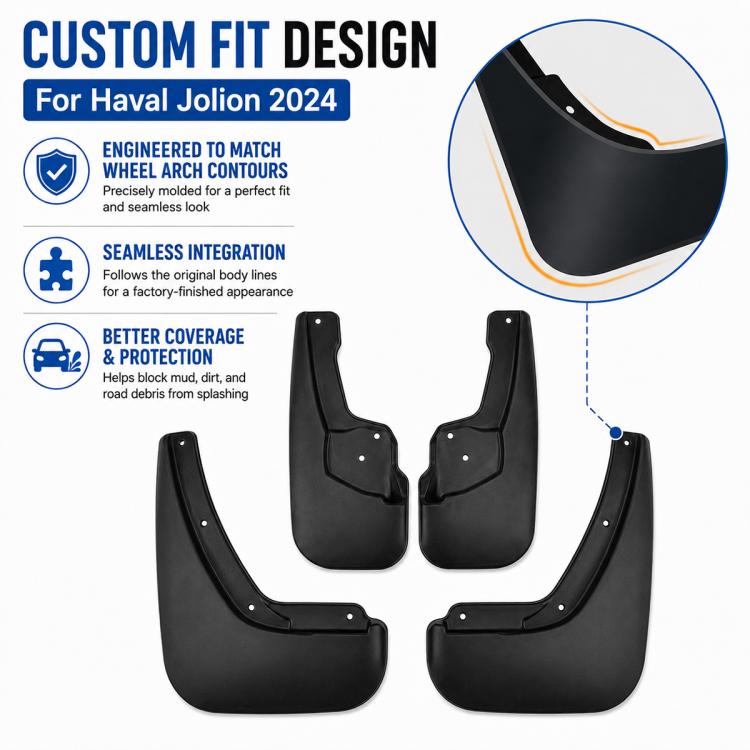 4pcs/Set Car Wheel Splash Flaps Fender Guard, For GreatWall Haval Jolion 2024