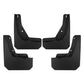 Four black front and rear mud flaps splash guards, contoured for wheel openings