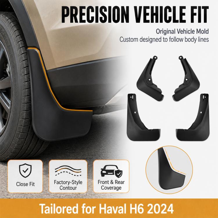 4pcs/Set Car Wheel Splash Flaps Fender Guard, For GreatWall Haval H6 2024