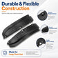 Durable black ABS-like rear wheel splash flap guards, smooth molded surface