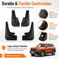 Black mud flap fender guards with flexible molded surface and reinforced mounting points
