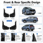Front and rear specific design black splash flaps for wheel protection